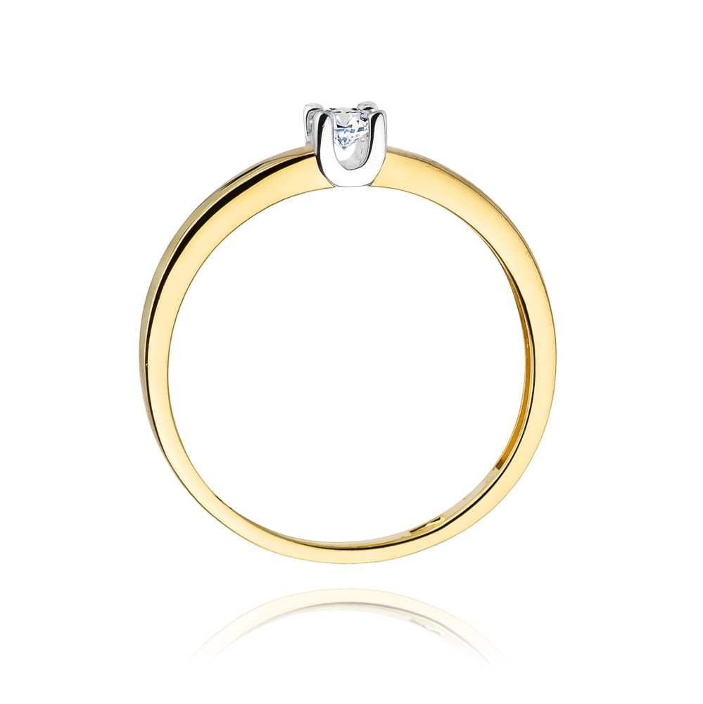 W225 Diamantový prsteň 0,12ct žlté zlato Au 585/1000 - 2