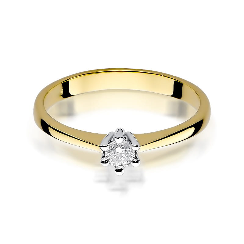 W256 Diamantový prsteň 0,20ct žlté zlato Au 585/1000 - 1