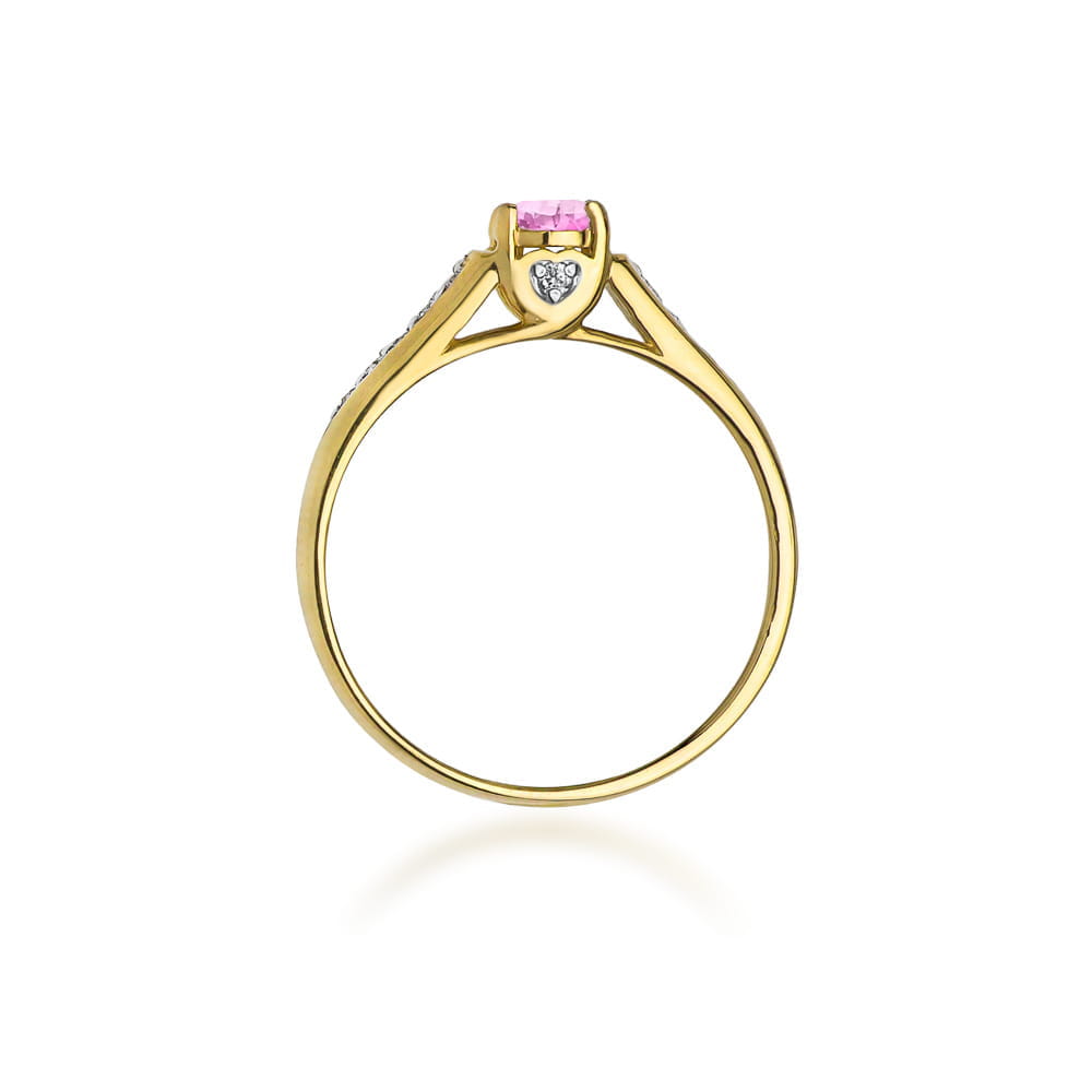 Prsteň W016 Ružový Topaz 0,30ct žlté zlato Au 585/1000 - 2
