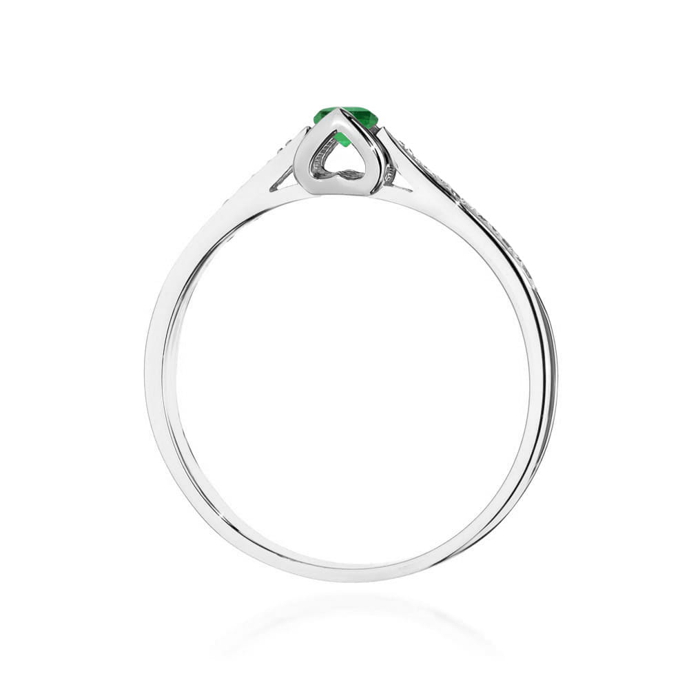Prsteň W0435 Emerald 0,15ct biele zlato Au 585/1000 - 2