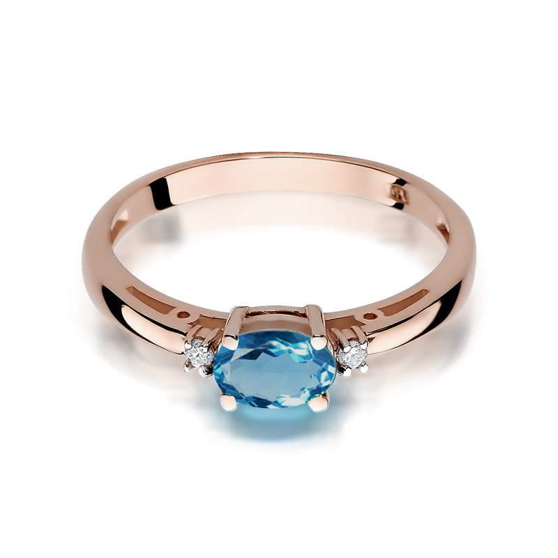 W006 Topaz London Modrý prsteň 0,50ct ružové zlato Au 585/1000 - 1