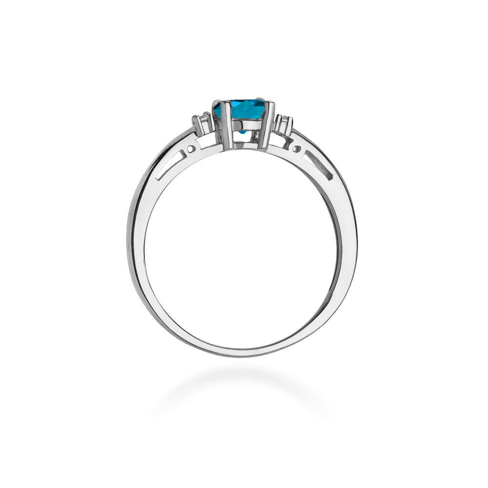W010 Topaz London Modrý prsteň 0,50ct biele zlato Au 585/1000 - 2