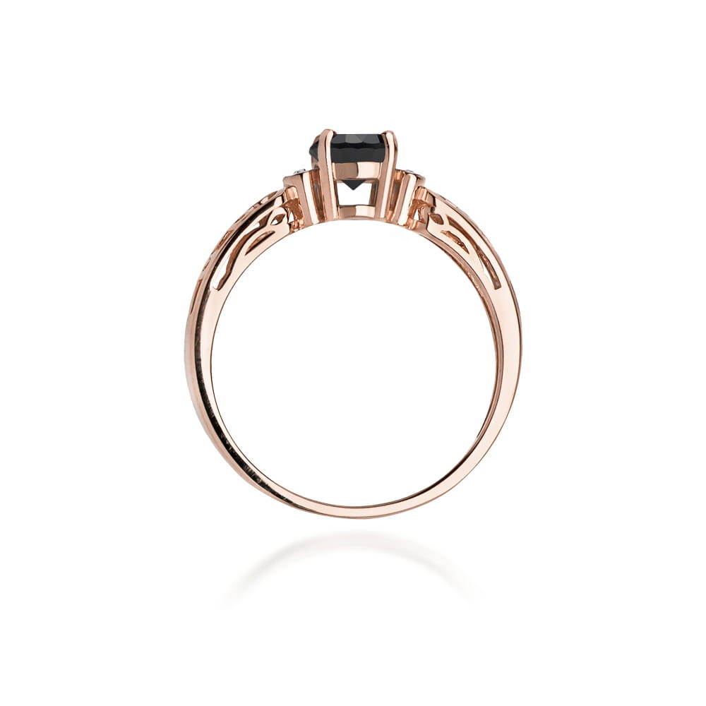 W014 Prsteň Black Diamond 0,50ct ružové zlato Au 585/1000 - 2