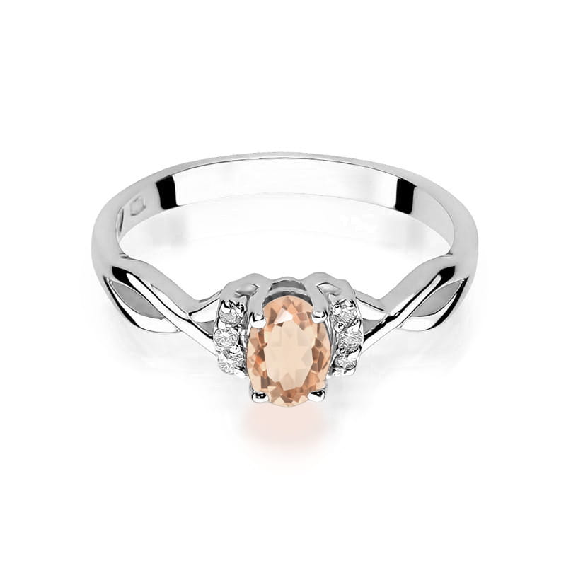 W019 Morganit prsteň 0,40ct biele zlato Au 585/1000 - 1