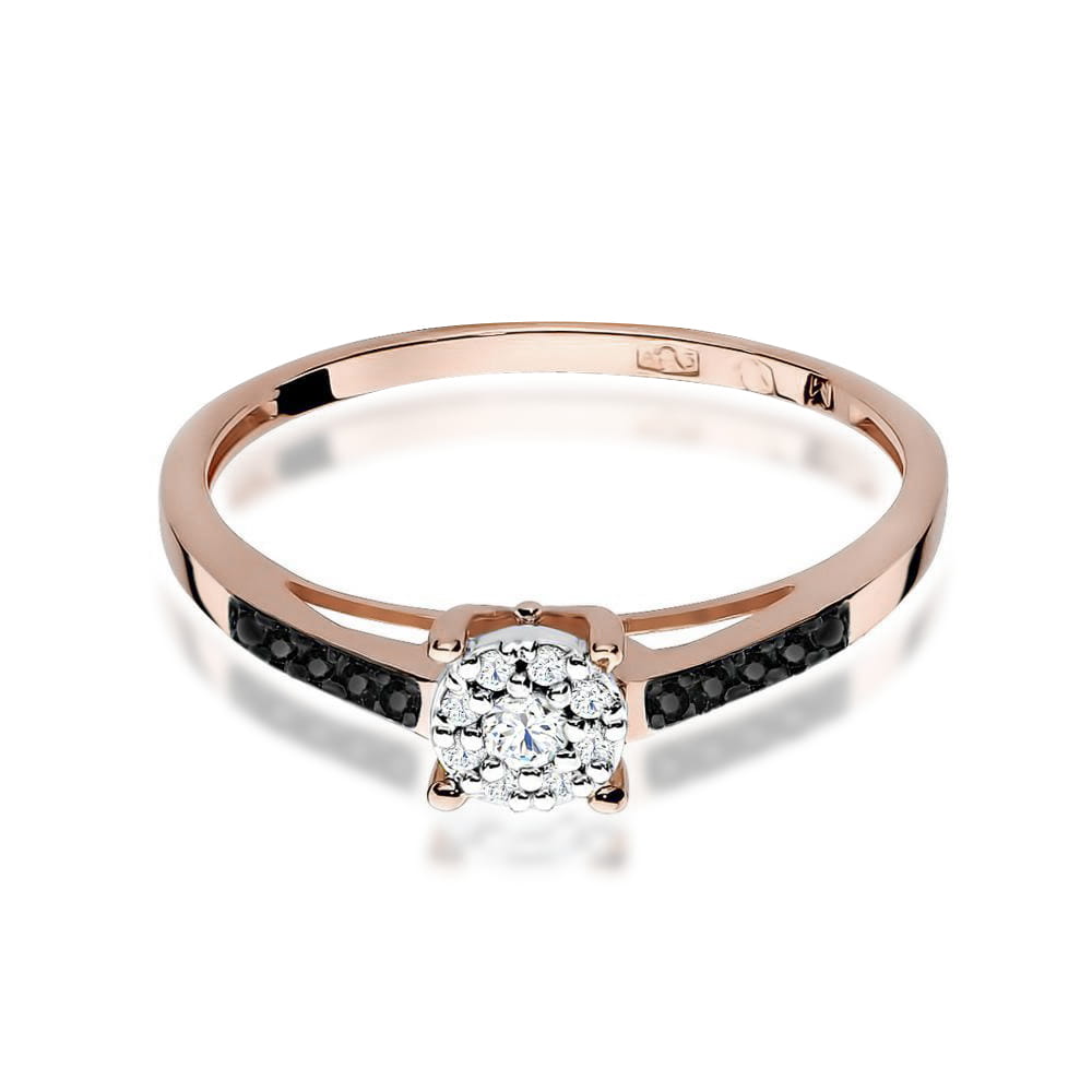 Prsteň W055 Diamant 0,08ct ružové zlato Au 585/1000 - 1