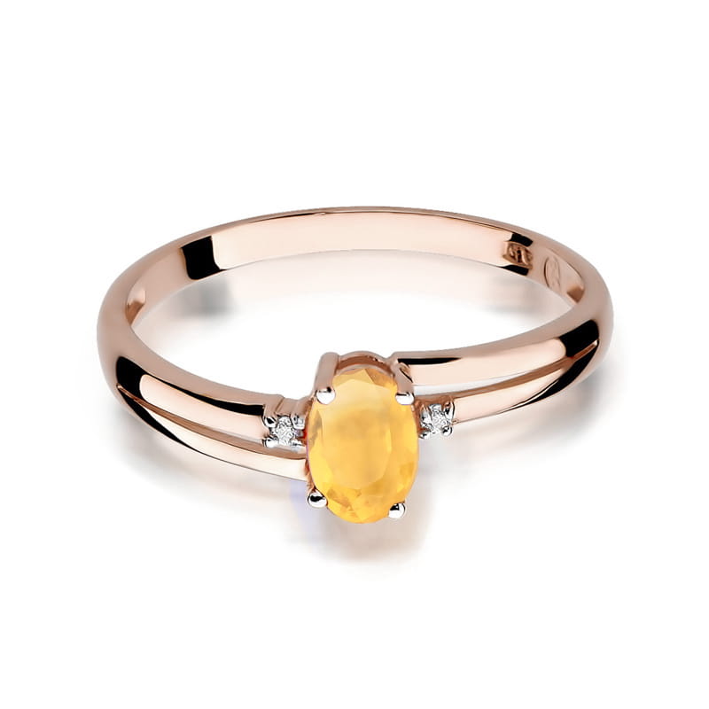 Prsteň W068 Citrón 0,60ct ružové zlato Au 585/1000 - 1