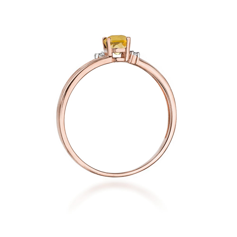 Prsteň W068 Citrón 0,60ct ružové zlato Au 585/1000 - 2