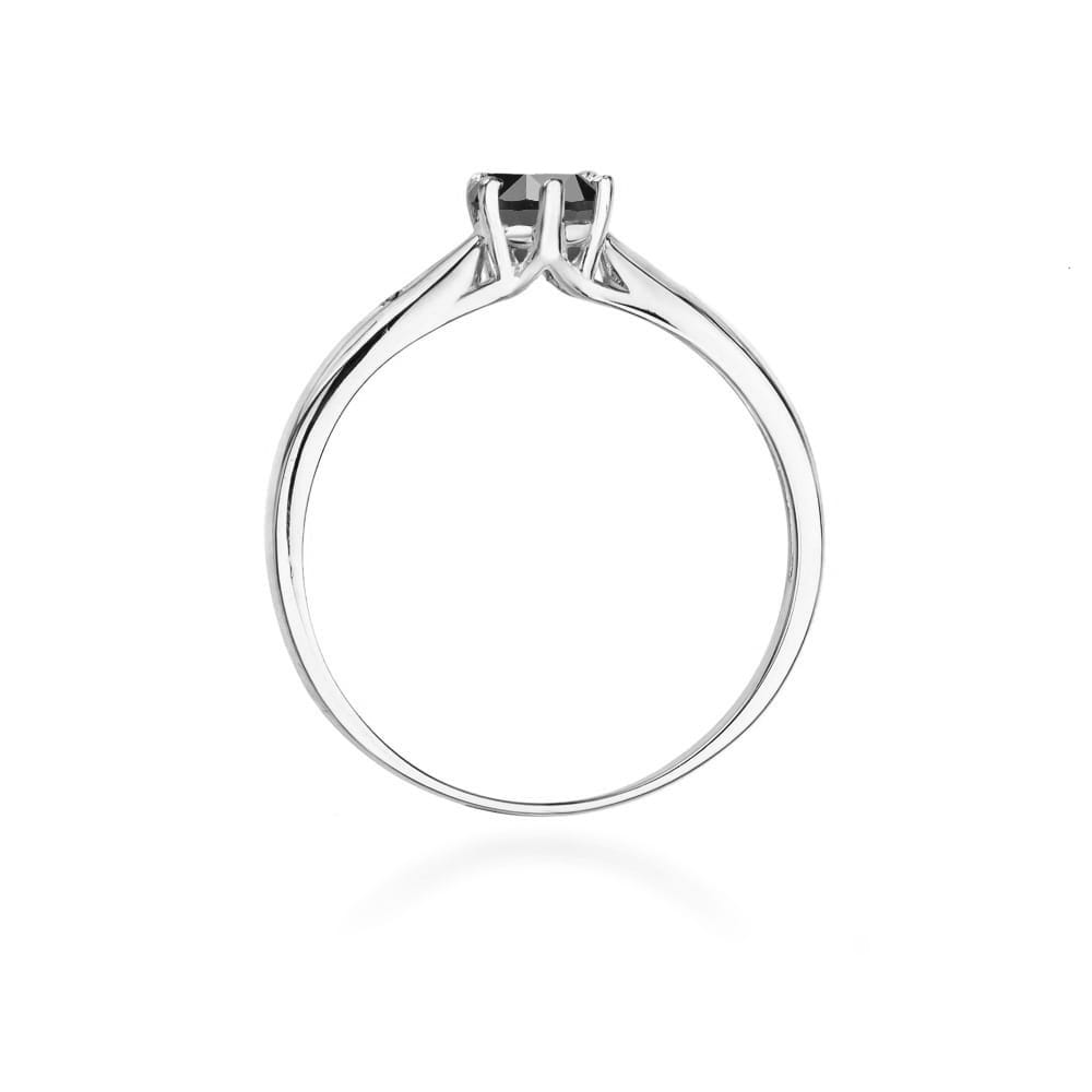 W074 Prsteň Black Diamond 0,50ct biele zlato Au 585/1000 - 2