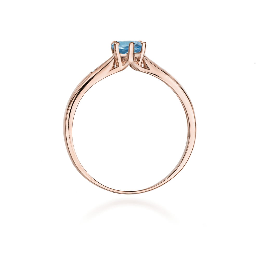 W074 Topaz London Modrý prsteň 0,50ct ružové zlato Au 585/1000 - 2