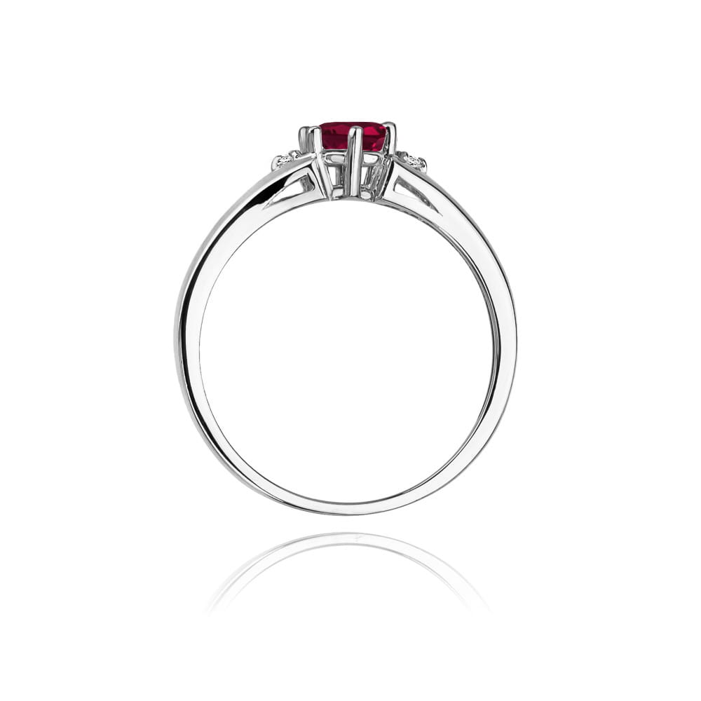 W076 Rodolitový prsteň 0,60ct biele zlato Au 585/1000 - 2
