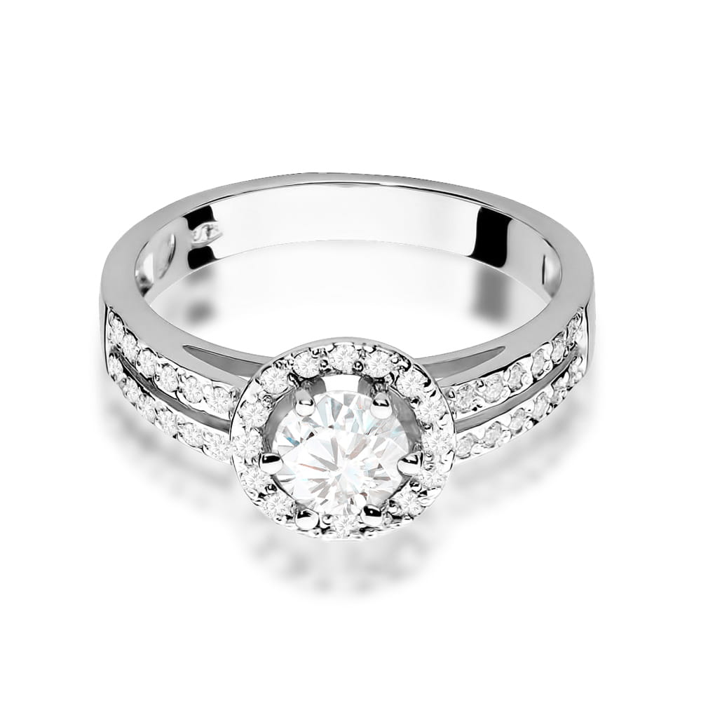 W087 prsteň White Sapphire 0.60ct biele zlato Au 585/1000 - 1