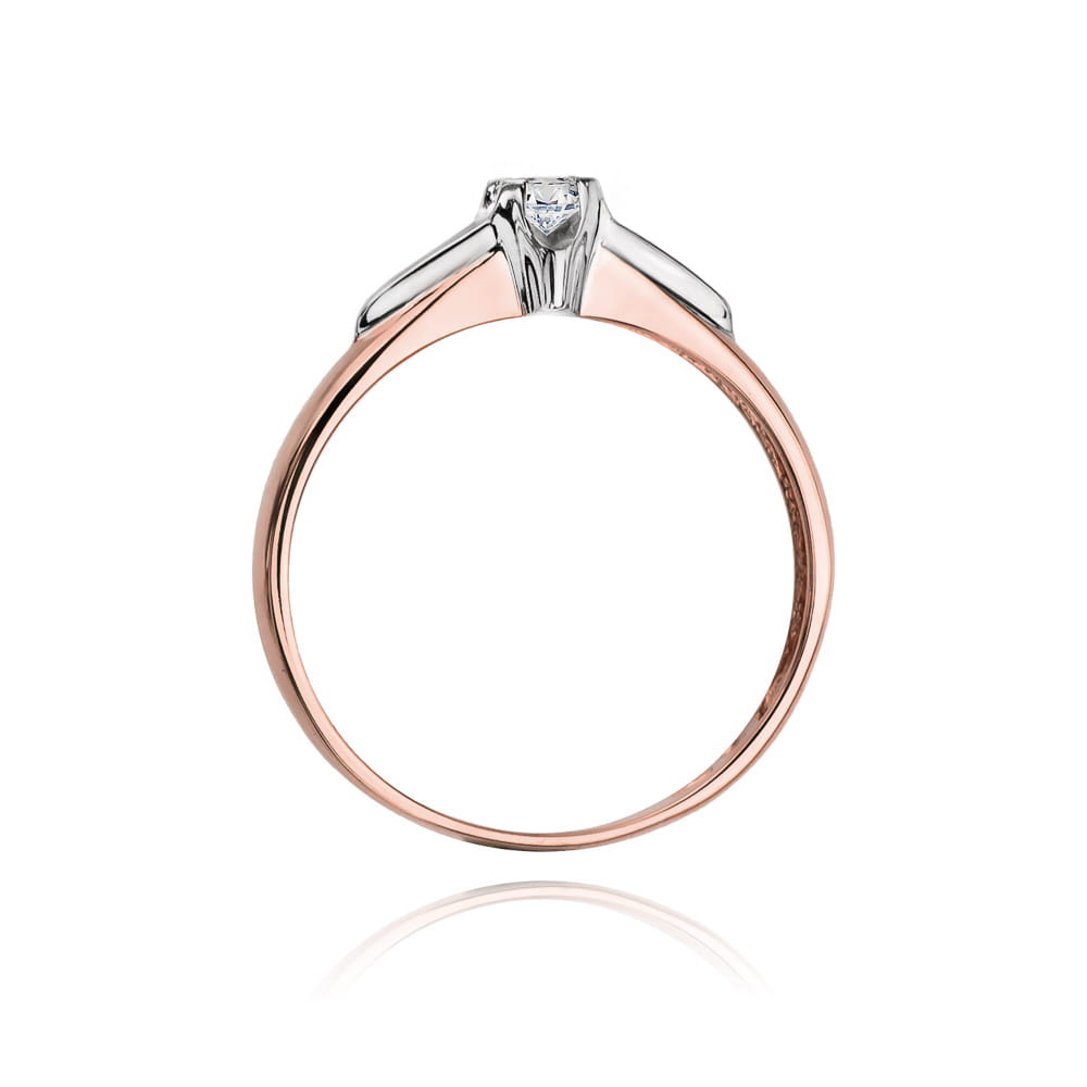 Prsteň W088 Diamant 0,08ct ružové zlato Au 585/1000 - 2