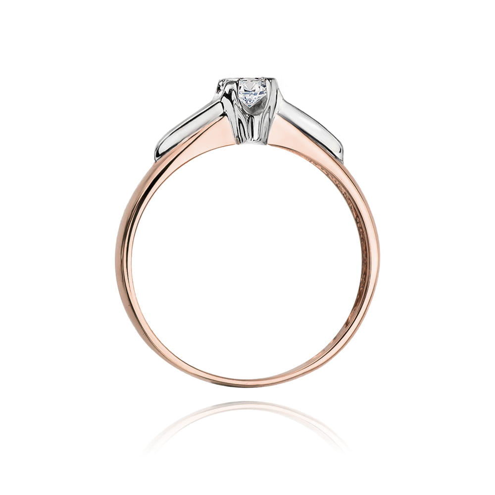Prsteň W088 Diamant 0,12ct ružové zlato Au 585/1000 - 2