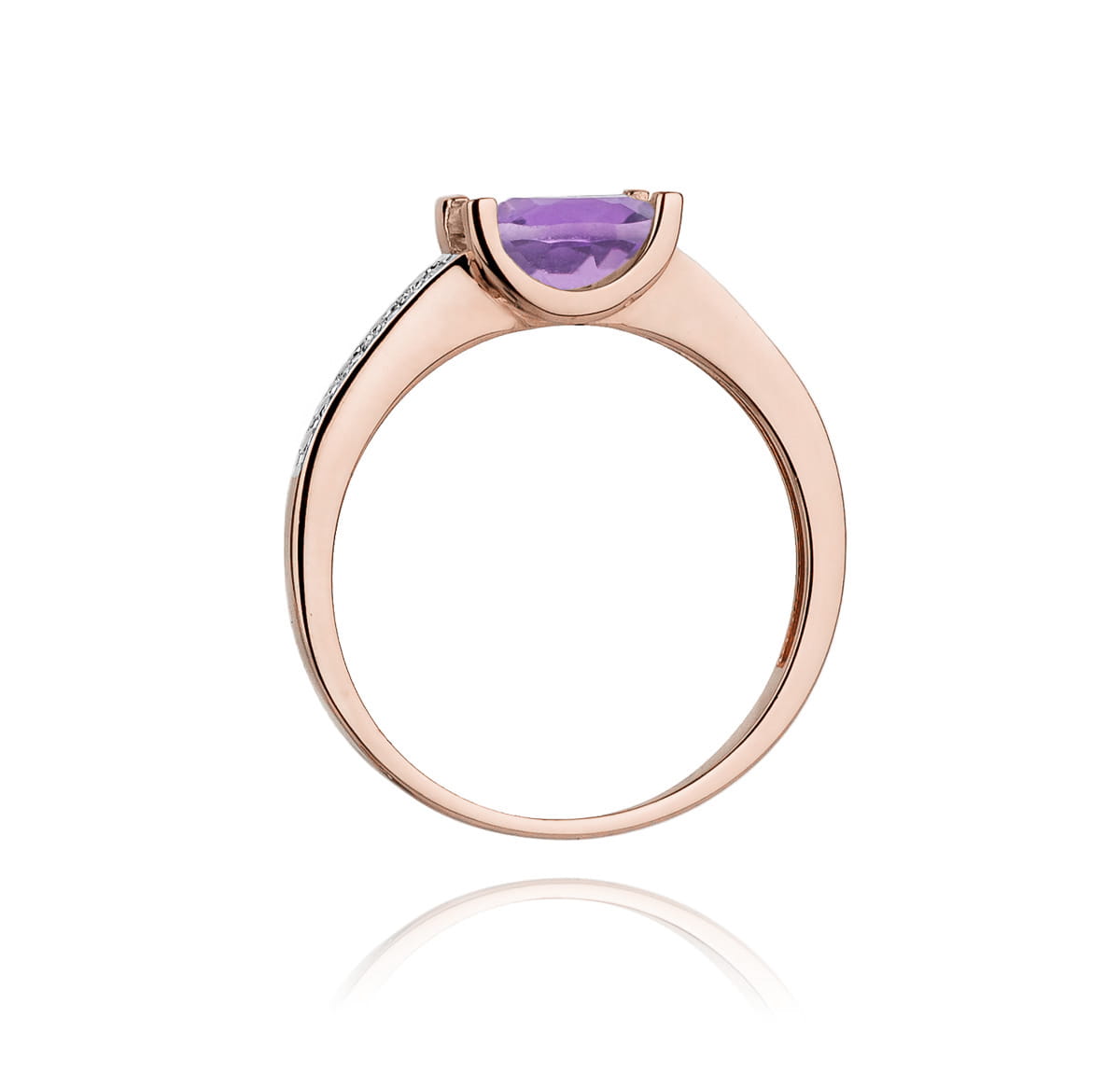 W105 Ametystový prsteň 0,60ct ružové zlato Au 585/1000 - 2