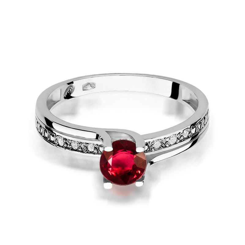 W106 Ruby prsteň 0,60ct biele zlato Au 585/1000 - 1