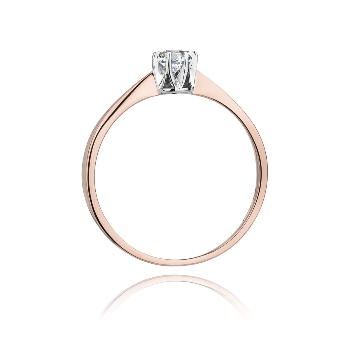 W111 Diamantový prsteň 0,08ct ružové zlato Au 585/1000 - 2