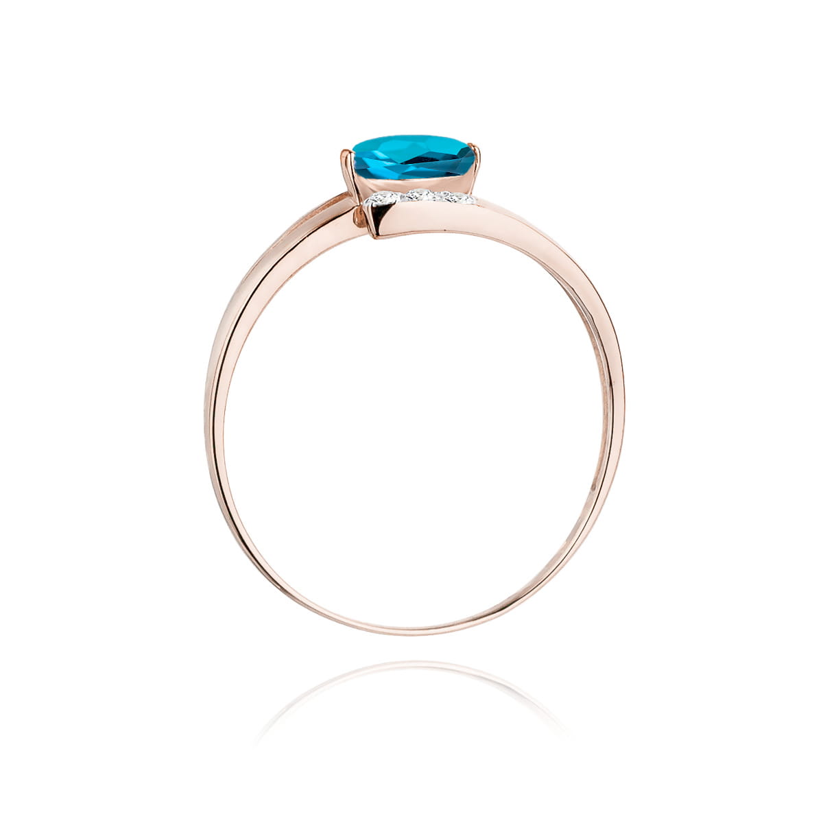W119 Topaz London Modrý prsteň 0,50ct ružové zlato Au 585/1000 - 2