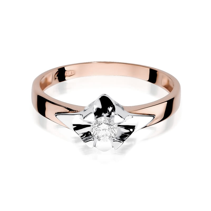 W155 Diamantový prsteň 0,25ct ružové zlato Au 585/1000 - 1