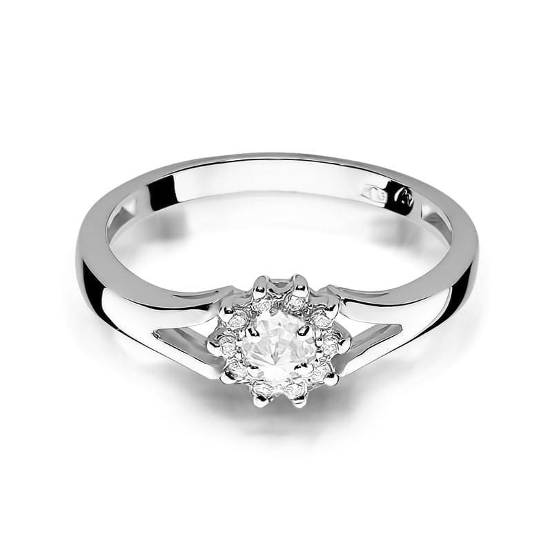 W185 Diamantový prsteň 0,10ct biele zlato Au 585/1000 - 1