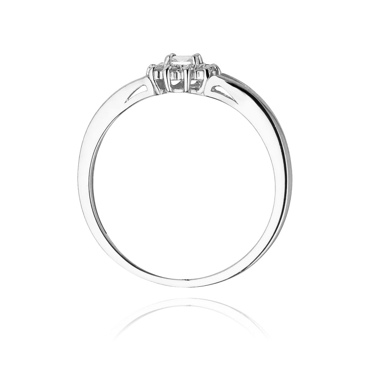 W185 Diamantový prsteň 0,10ct biele zlato Au 585/1000 - 2