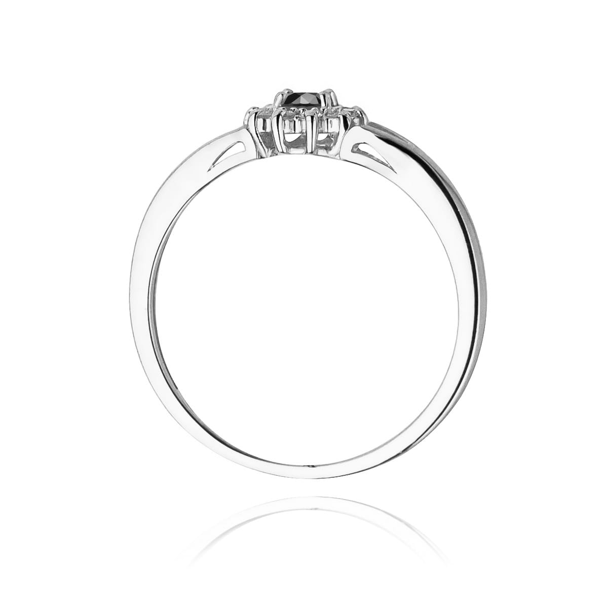 W185 Prsteň Black Diamond 0.12ct biele zlato Au 585/1000 - 2