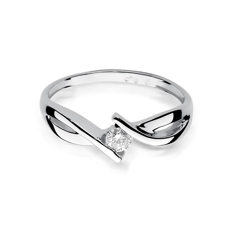 W191B Diamantový prsteň 0,08ct biele zlato Au 585/1000 - 1