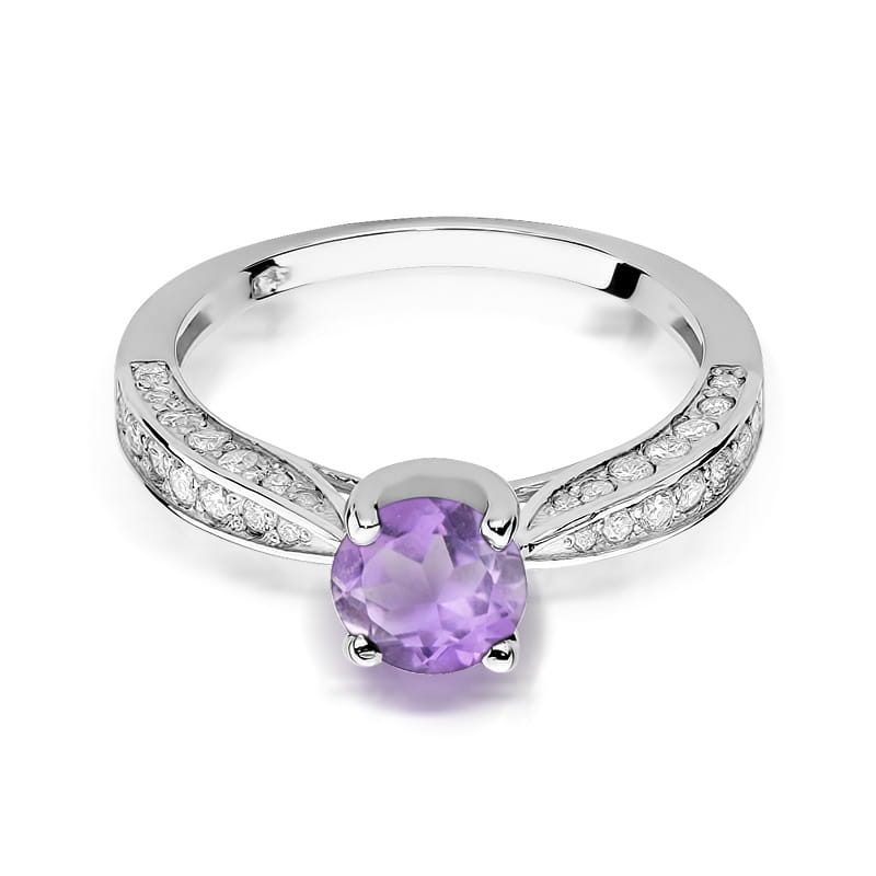 W206 Ametystový prsteň 0,90ct biele zlato Au 585/1000 - 1