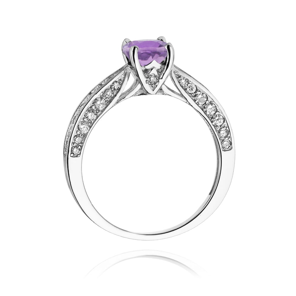 W206 Ametystový prsteň 0,90ct biele zlato Au 585/1000 - 2