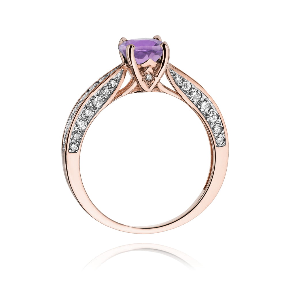 W206 Ametystový prsteň 0,90ct ružové zlato Au 585/1000 - 2