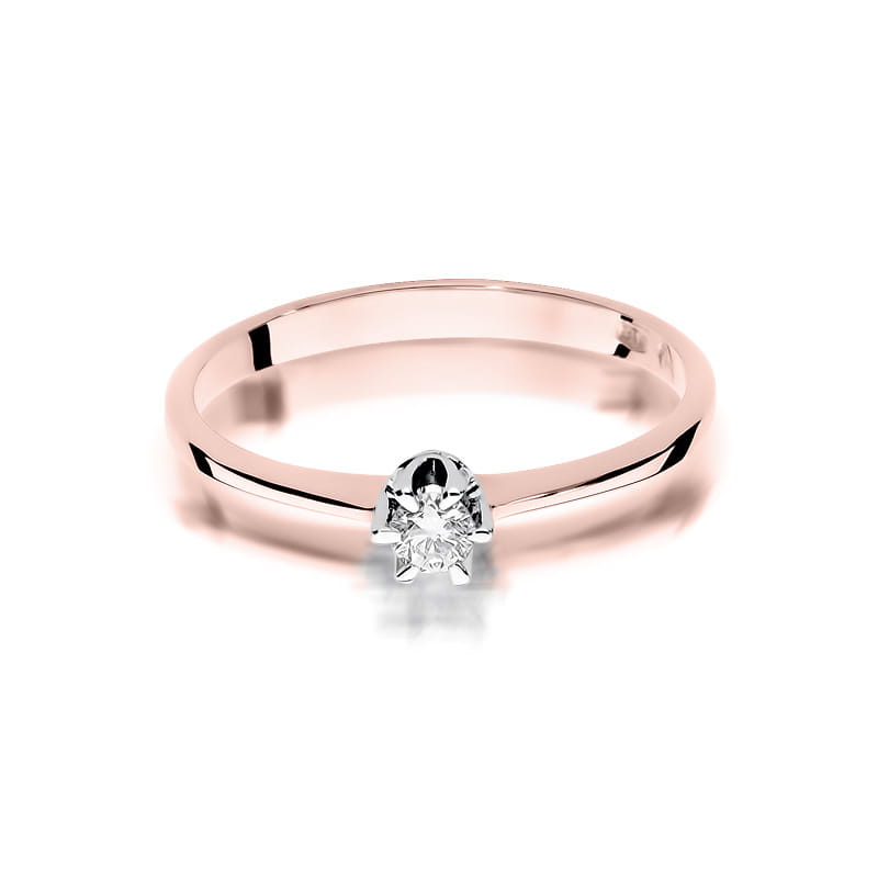 W220 Diamantový prsteň 0,12ct ružové zlato Au 585/1000 - 1