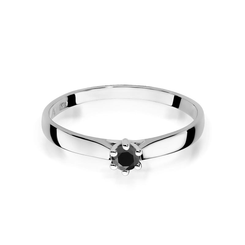 W222 Prsteň Black Diamond 0.12ct biele zlato Au 585/1000 - 1
