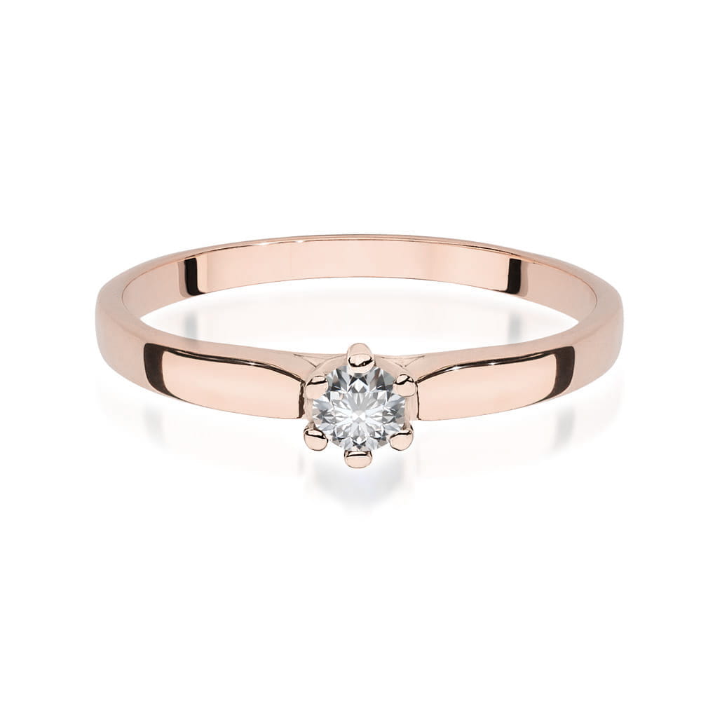 W222 Diamantový prsteň 0,15ct ružové zlato Au 585/1000 - 1