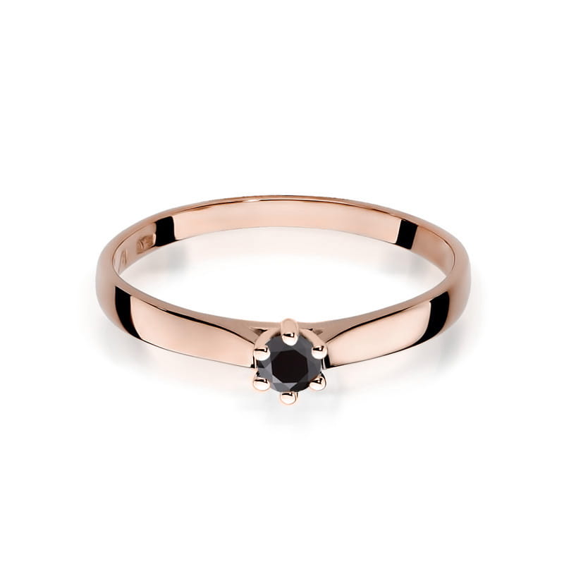 W222 Prsteň Black Diamond 0.12ct ružové zlato Au 585/1000 - 1