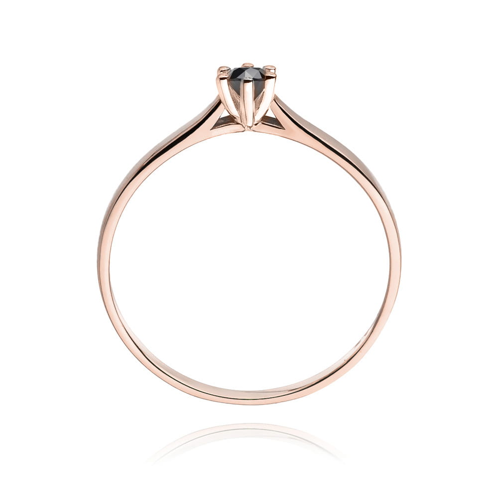 W222 Prsteň Black Diamond 0.12ct ružové zlato Au 585/1000 - 2