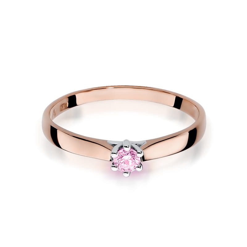 W222 Prsteň Ružová Topaz 0.15ct ružové zlato Au 585/1000 - 1