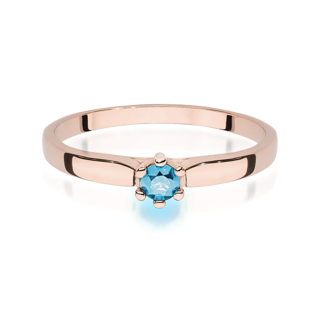 W222 Topaz prsteň 0.15ct ružové zlato Au 585/1000 - 1