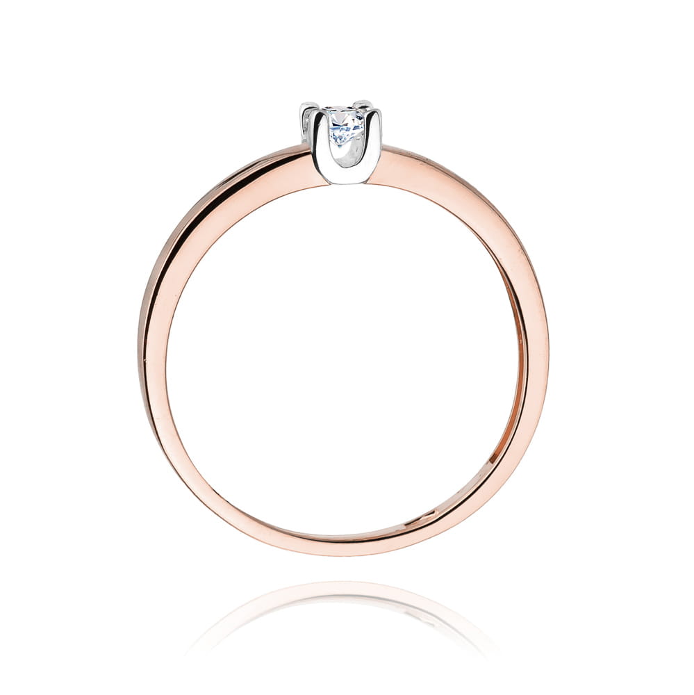 W225 Diamantový prsteň 0,12ct ružové zlato Au 585/1000 - 2