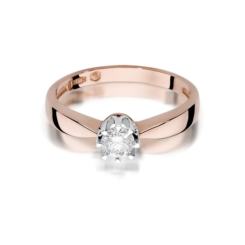 W228 Diamantový prsteň 0,25ct ružové zlato Au 585/1000 - 1