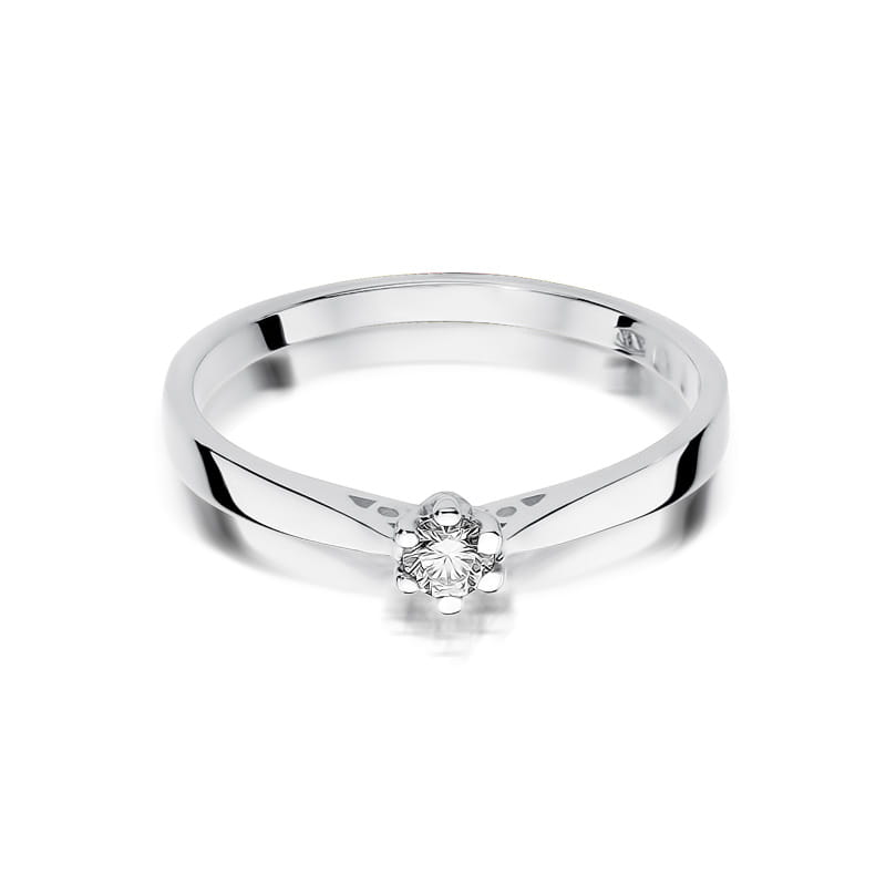 W229 Diamantový prsteň 0,12ct biele zlato Au 585/1000 - 1