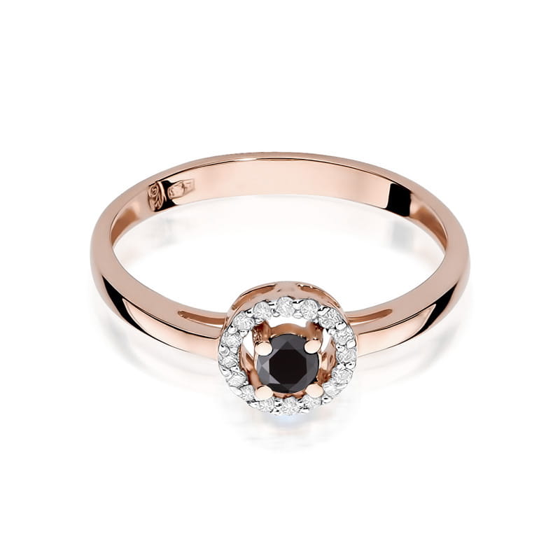 W238 Prsteň Black Diamond 0.12ct ružové zlato Au 585/1000 - 1