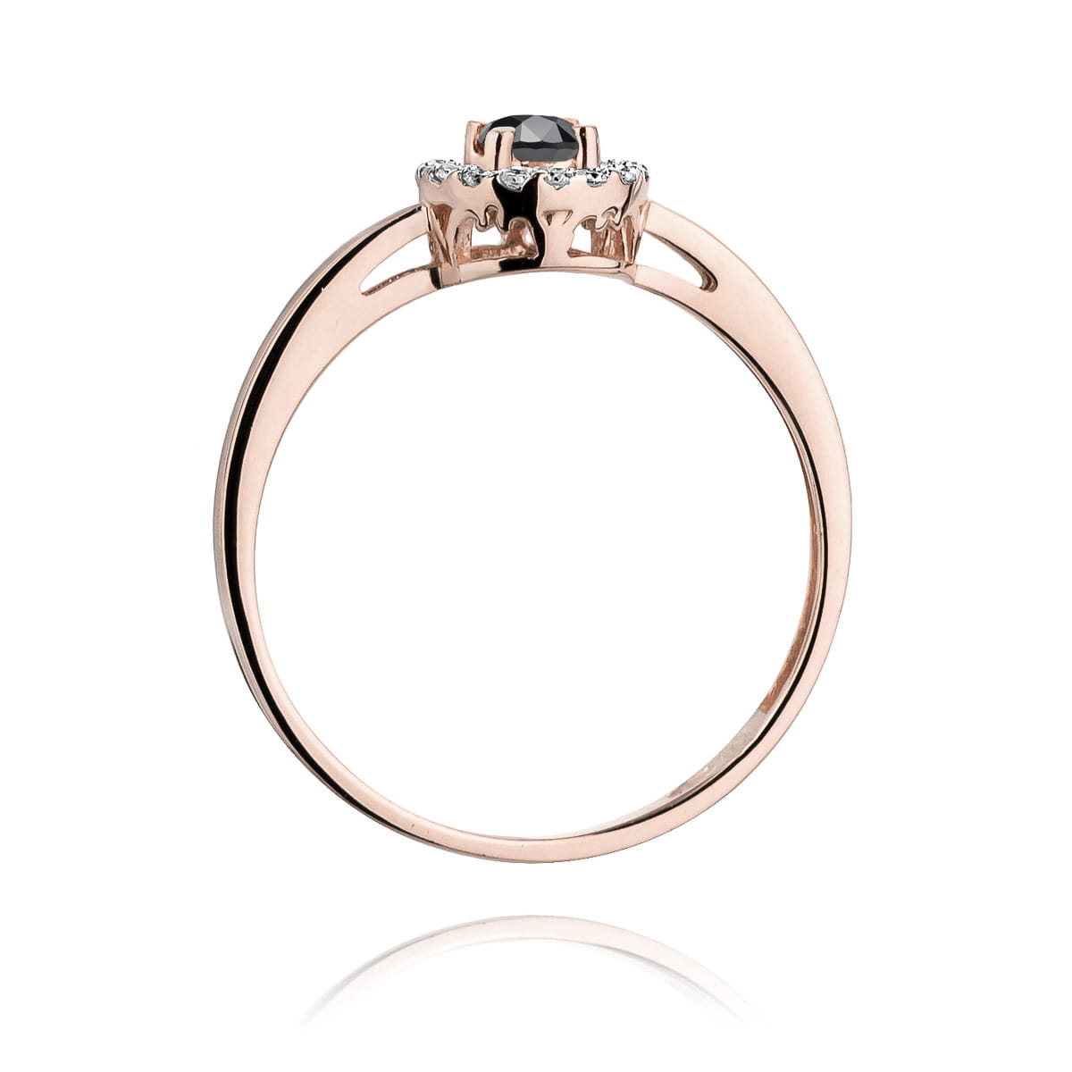 W238 Prsteň Black Diamond 0.12ct ružové zlato Au 585/1000 - 2