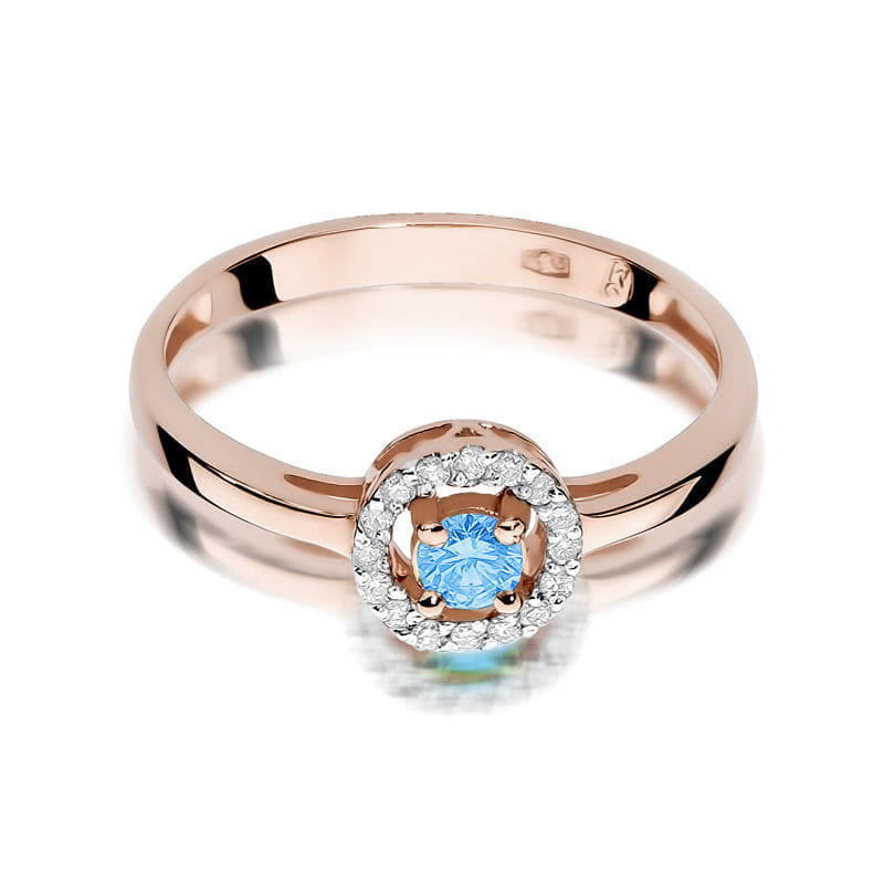 W238 Topaz prsteň 0.15ct ružové zlato Au 585/1000 - 1