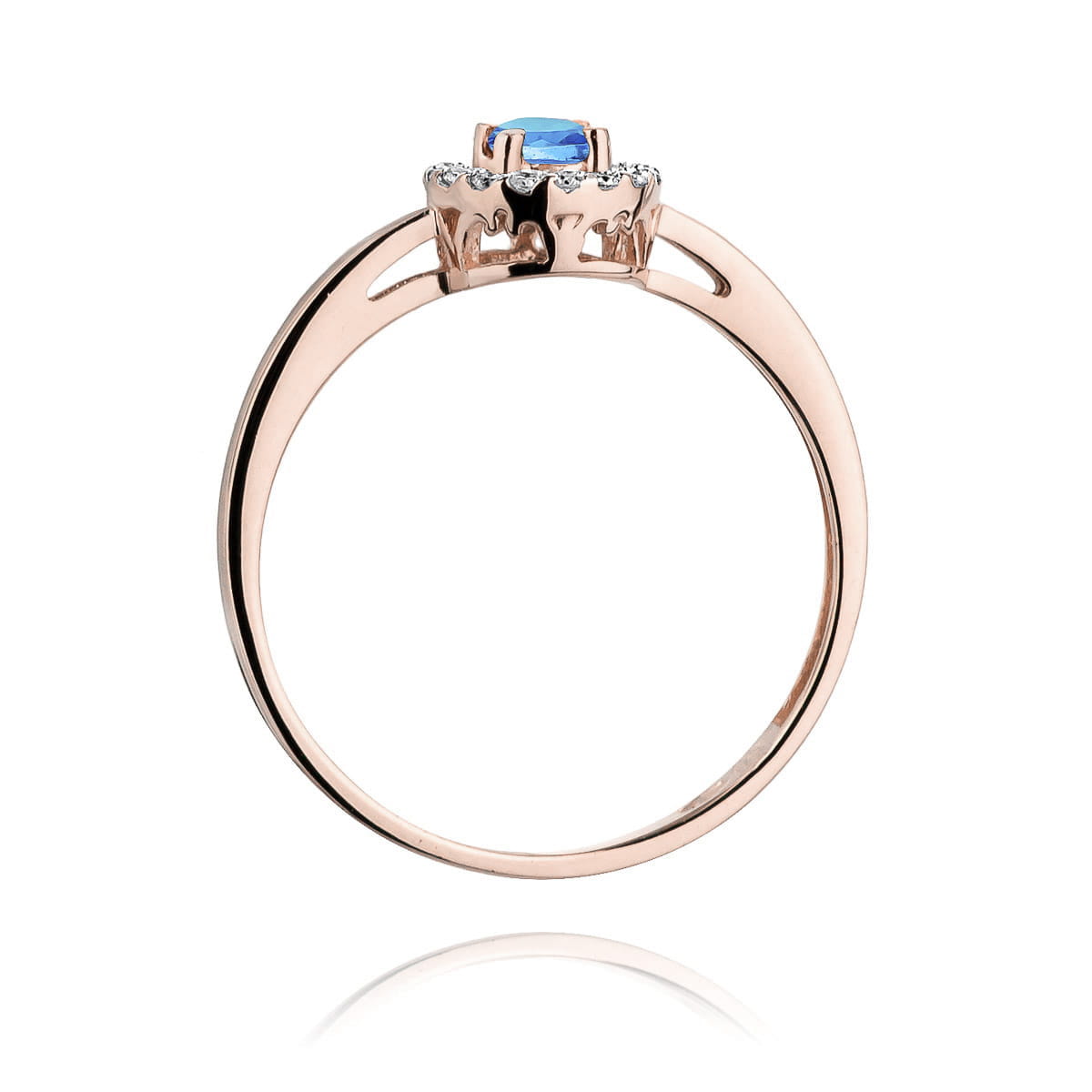 W238 Topaz prsteň 0.15ct ružové zlato Au 585/1000 - 2