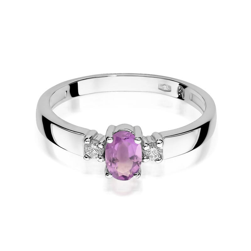 W264 Ametystový prsteň 0,40ct biele zlato Au 585/1000 - 1