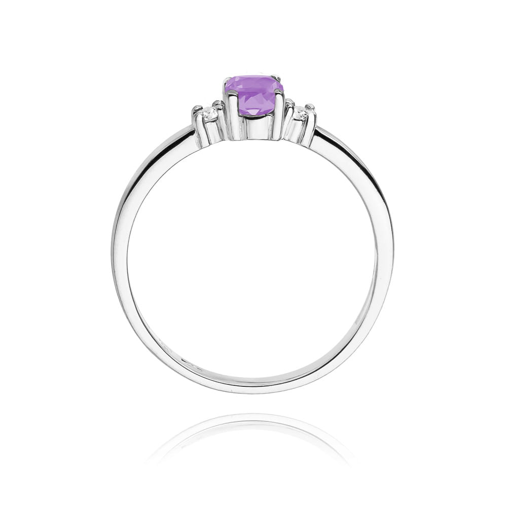 W264 Ametystový prsteň 0,40ct biele zlato Au 585/1000 - 2