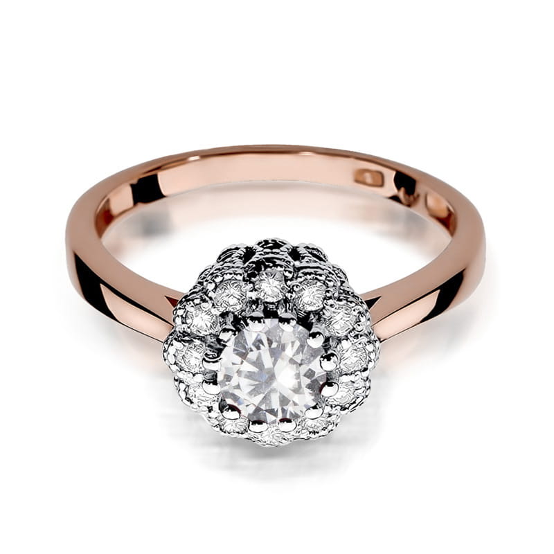 W284 prsteň White Sapphire 0.60ct ružové zlato Au 585/1000 - 1