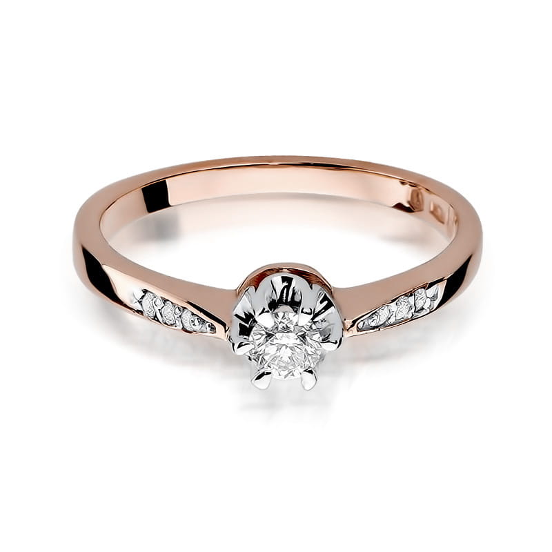W291 Diamantový prsteň 0,23ct ružové zlato Au 585/1000 - 1