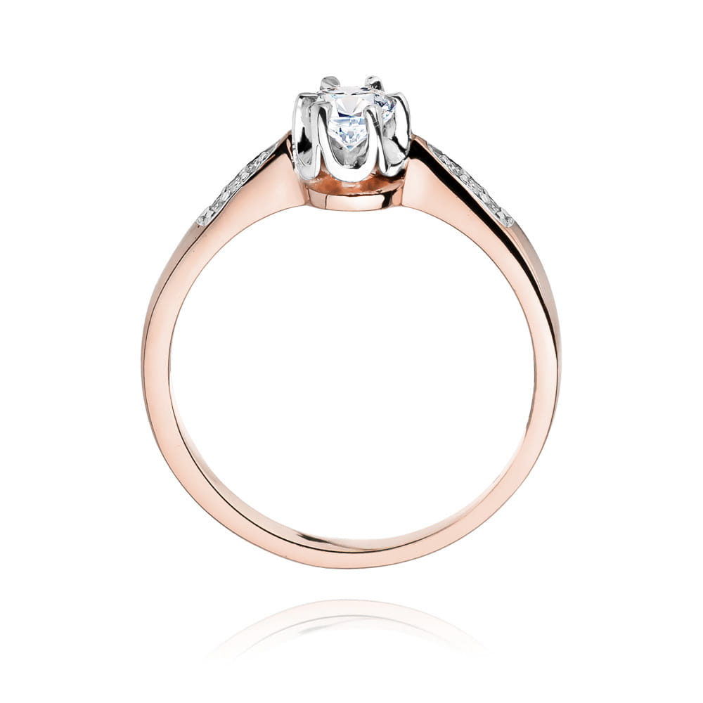 W291 Diamantový prsteň 0,23ct ružové zlato Au 585/1000 - 2