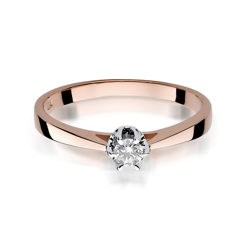 W295 Diamantový prsteň 0,15ct ružové zlato Au 585/1000 - 1