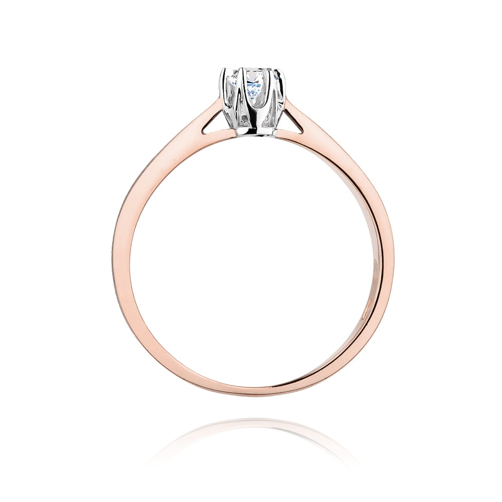 W295 Diamantový prsteň 0,15ct ružové zlato Au 585/1000 - 2
